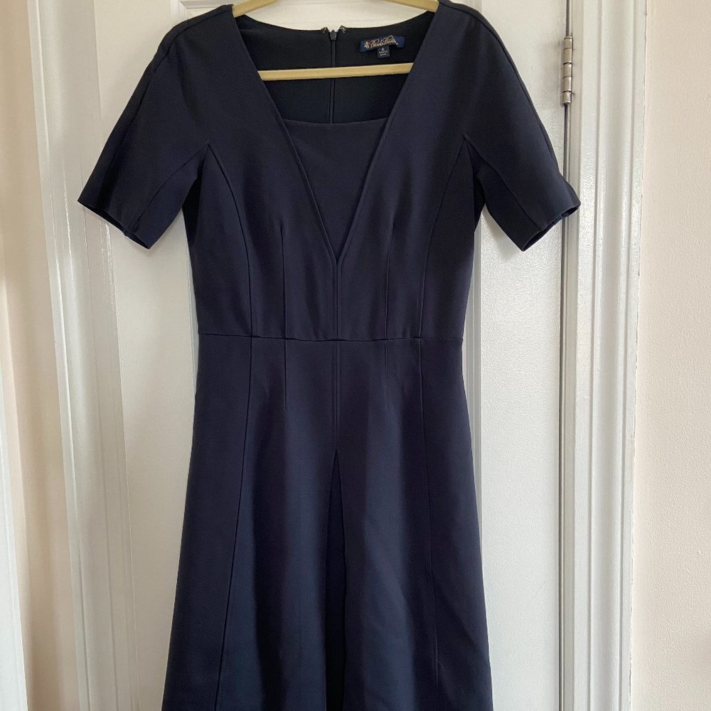 Brooks Brothers Navy V Neck Dress